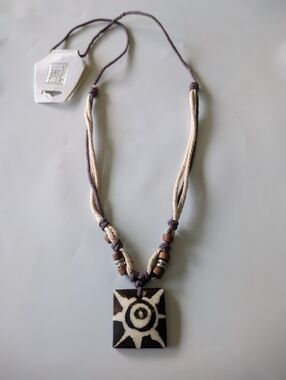 Handcrafted Tribal Pendant Necklace NWT